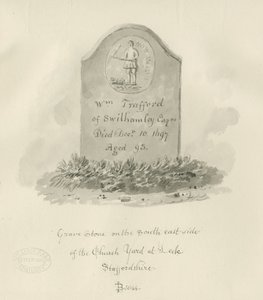 Église de Leek - Pierre tombale : dessin à la sépia