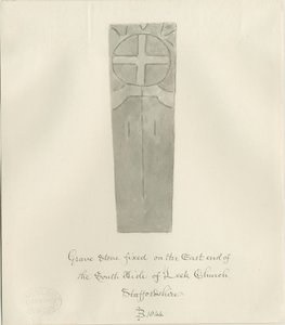 Église de Leek - Pierre tombale : dessin sépia