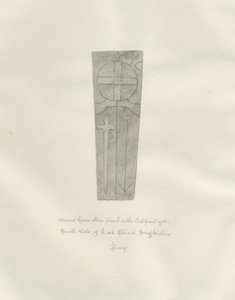 Église de Leek - Pierre tombale : dessin sépia - John Buckler