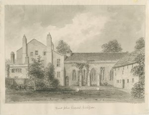Lichfield - Hôpital et chapelle Saint-Jean : dessin sépia