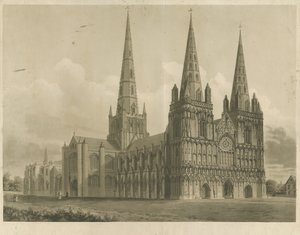 Cathédrale de Lichfield - Vue Nord-Ouest - John Buckler