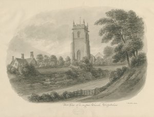Église de Longdon : dessin sépia