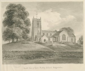 Église de Madeley: dessin au lavis sépia