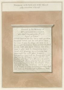 Middlesex - Église de Twickenham - Monument : dessin sépia - John Buckler