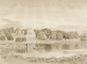 Patshull House : dessin au lavis sépia, 26 août 1820 - John Buckler