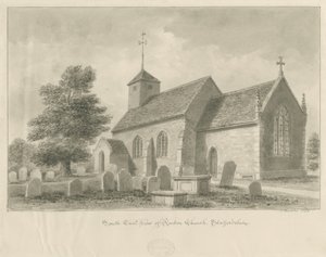 Église de Ranton: dessin sépia, 1842 - John Buckler