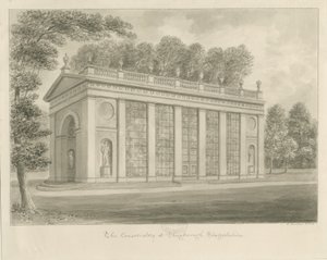 Shugborough Hall - Serre : dessin sépia - John Buckler