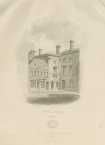 Stafford - Ancienne banque sur la place du marché : dessin sépia - John Buckler