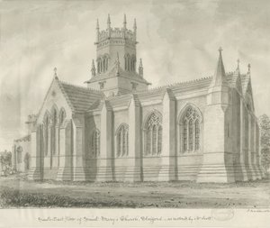Stafford - Église Sainte-Marie : dessin sépia