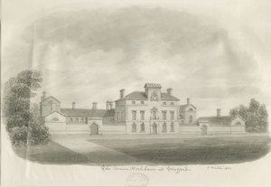 Stafford - Union Workhouse: dessin sépia - John Buckler