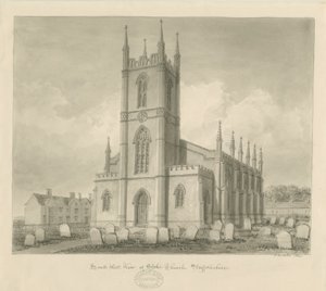 Église de Stoke-upon-Trent [Nouvelle] : dessin sépia - John Buckler