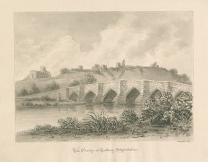 Château, église et pont de Tutbury - John Buckler