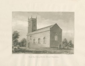 Église de Warslow : dessin sépia - John Buckler