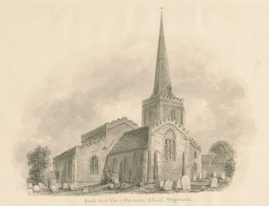 Église de Wolstanton : dessin sépia