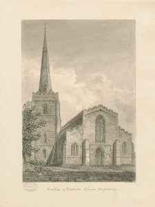Église de Wolstanton : dessin sépia