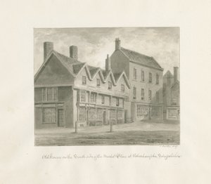 Vieilles maisons du côté sud de la place du marché de Wolverhampton - John Buckler