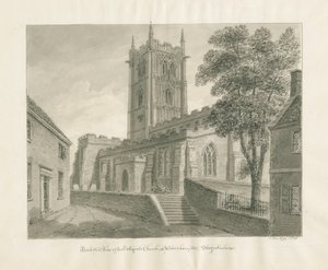 Wolverhampton - Église Saint-Pierre : dessin sépia