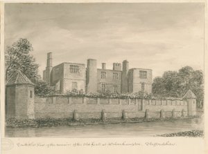 Wolverhampton - Le Vieux Hall : dessin sépia, 1837 - John Buckler
