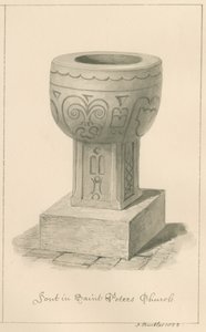 Worcestershire - Droitwich - Fonts baptismaux de l