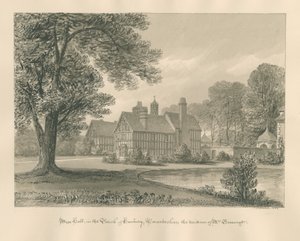 Worcestershire - Hanbury - Meer Hall : dessin sépia