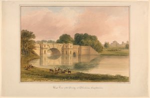 Vue ouest du pont à Blenheim, Oxfordshire