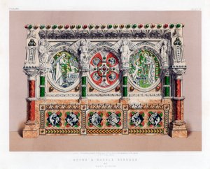 Retable en pierre et marbre, XIXe siècle - John Burley Waring
