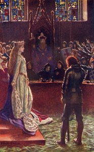 La Dame de Sir Lanval fait appel aux juges, illustration tirée de 