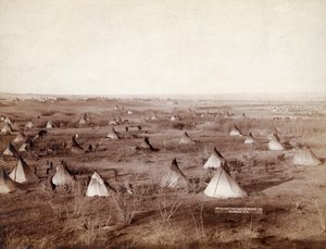 Village tribal Lakota en 1891 par John Grabill