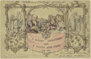 Reproduction fac-similé de la première carte de Noël - John Callcott Horsley