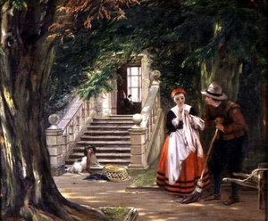 La Flirtation devant la maison du maître - John Callcott Horsley