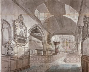 Église Saint-Gilles sans Cripplegate, Cité de Londres, 1781 - John Carter