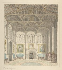 Salon du château de Lea, vue vers l