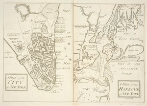 Holkham MS 109 F 41, plans de la ville et du port de New York, c.1740 - John Carwitham