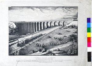 Viaduc de la vallée de Crimple, chemin de fer York et North Midland. Branche de Harrogate