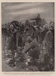 Un repos avec le général French, piquetage des chevaux dans des circonstances difficiles - John Charlton