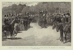 Réunion du Four-in-Hand Club à Hyde Park, les carrosses quittant le Magazine pour Hurlingham - John Charlton