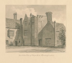 Buckinghamshire - Chenies Hall : dessin sépia, 1824