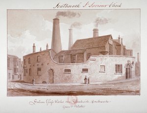 Falcon Glass Works près de Bankside, Southwark, Londres - John Chessell Buckler