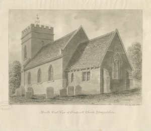 Église de Fradswell: dessin sépia - John Chessell Buckler
