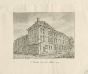 Lichfield - Lieu de naissance du Dr. Johnson : dessin à la sépia - John Chessell Buckler
