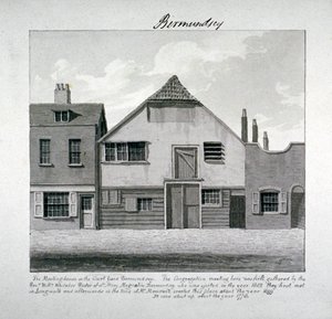 Maison de réunion de Sainte Marie-Madeleine dans la cour, Bermondsey Square, Londres, vers 1828