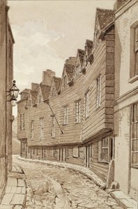 Vieilles maisons à Mill Lane, Bermondsey, 1828, de 