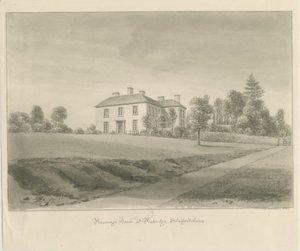 Penkridge - Maison du presbytère : dessin sépia - John Chessell Buckler