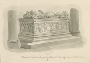 Église de Penkridge - Tombe de [Sir Edward Littleton] : dessin sépia - John Chessell Buckler