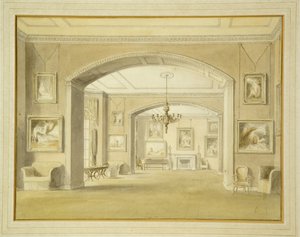 Galerie de tableaux à Tabley House, 1809 - John Chessell Buckler
