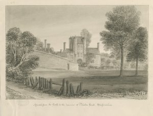 Pillaton Hall: dessin sépia - John Chessell Buckler