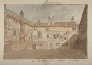 Vue sud des ruines de Bermondsey House, 1827 - John Chessell Buckler