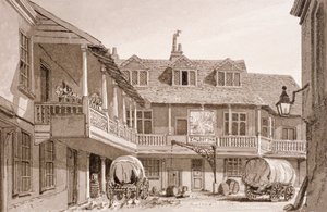 Le Tabard Inn sur Borough High Street, Southwark, Londres, 1827