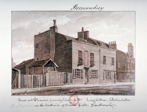 Vue des maisons du côté sud de Snowsfields, Bermondsey, Londres - John Chessell Buckler