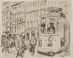 La ligne 16 (le tramway) tourne au coin